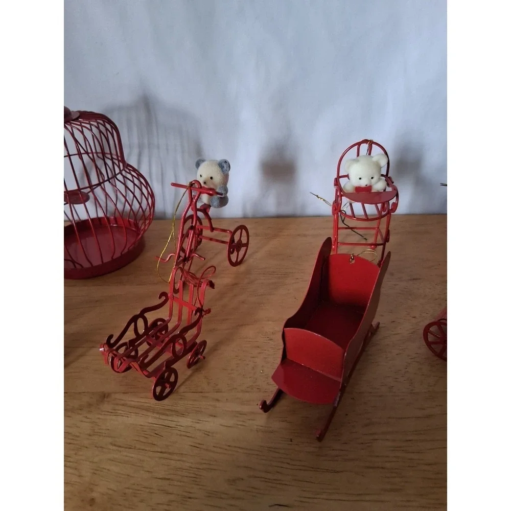 Vintage Red Tin Ornaments